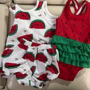 Hanna Andersson dress with matching swimsuit 3-6m